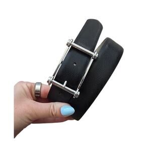 Lauren x Ralph Lauren Champagne Black Reversible Belt One Size Minimalist Basic